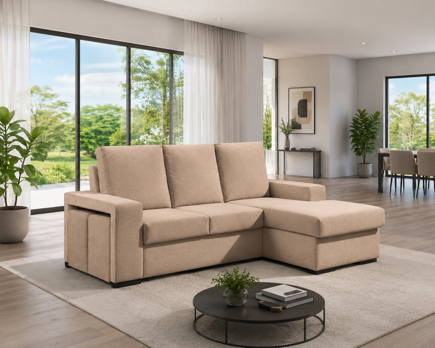 Chaise Longue Esmeralda - Bege